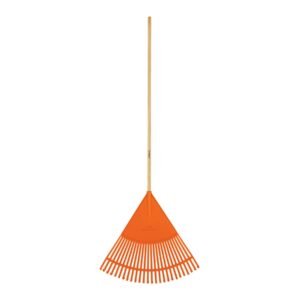 19787 - Escoba plástica para jardín, flexible, 26 dientes, mango 48"