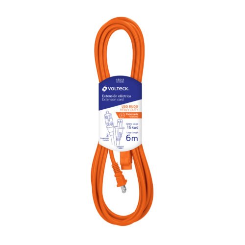 48044 - Extensión eléctrica de uso rudo 6 m 2x16 AWG, Volteck