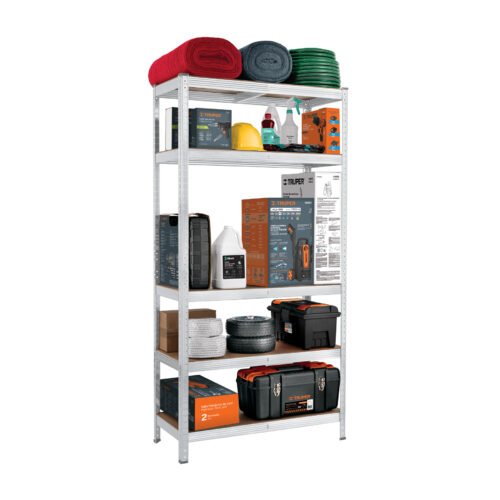 29022 - Estante metálico 5 repisas MDF cap. 35 Kg,180x40x90, PRETUL