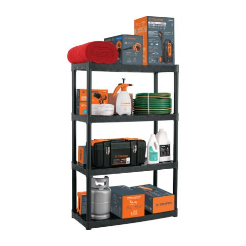 EST-4.jpg 102887 - Estante plástico uso rudo 4 rep/cap. 70 Kg, 142x43x91,TRUPER