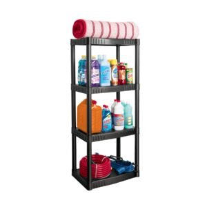 25075 - Estante plástico 4 repisas cap. 27 Kg, 123x36x56, PRETUL