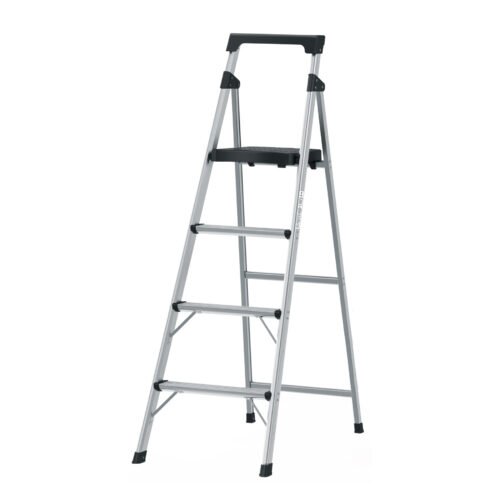 16765 - Escalera tubular plegable, 4 peldaños, aluminio, Truper