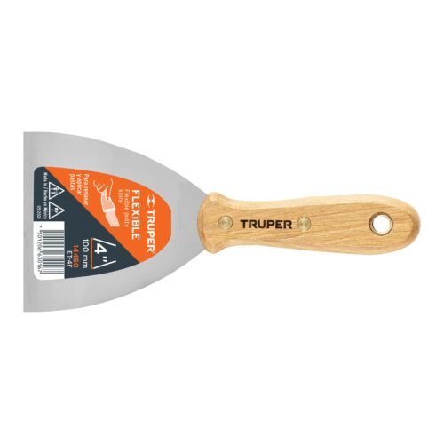 14450 - Espátula flexible 4" con mango de madera, Truper