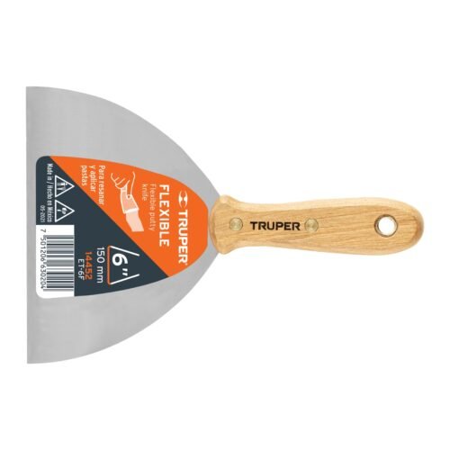14452 - Espátula flexible 6" con mango de madera, Truper