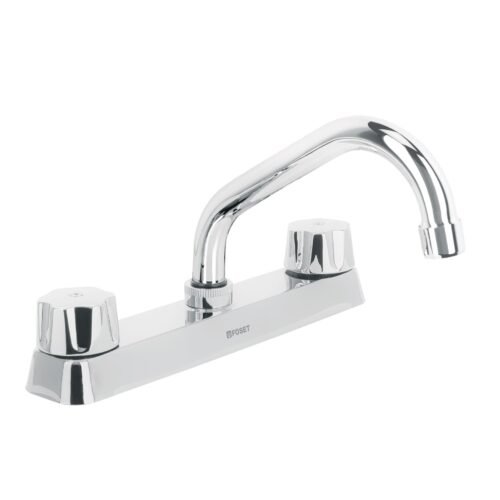 49238 - Mezcladora 8" fregadero cromo, cuello corto,hexagonal, BASIC