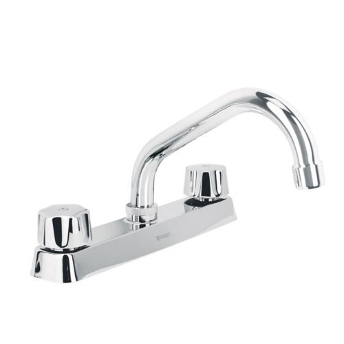 F-317-C.jpg 45608 - Mezcladora 8" fregadero cromo, cuello corto,compresión,BASIC
