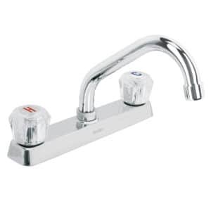 49286 - Mezcladora 8" fregadero cromo, cuello corto, acrílico, BASIC