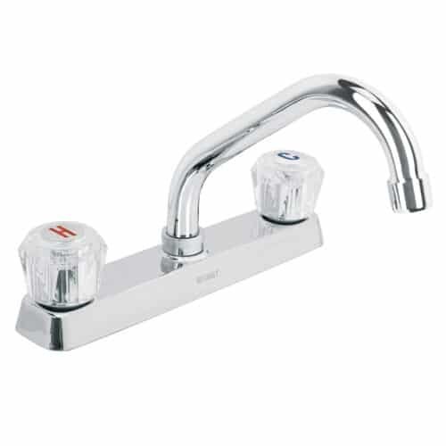 49286 - Mezcladora 8" fregadero cromo, cuello corto, acrílico, BASIC