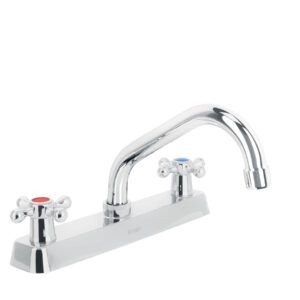 F-317E.jpg 45611 - Mezcladora 8" fregadero cromo, cuello corto, cruceta, BASIC