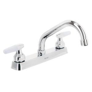45610 - Mezcladora 8" fregadero cromo, cuello corto, cono, BASIC