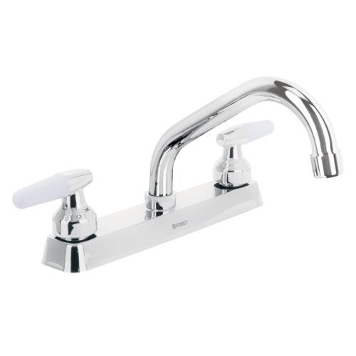 45610 - Mezcladora 8" fregadero cromo, cuello corto, cono, BASIC