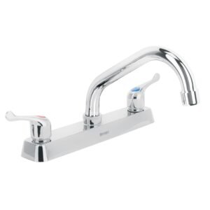 45609 - Mezcladora 8" fregadero cromo, cuello corto, palanca, BASIC