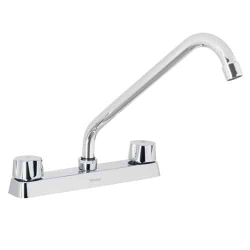 49239 - Mezcladora 8" fregadero cromo, cuello largo,hexagonal, BASIC