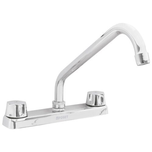 F-318-C.jpg 49858 - Mezcladora 8" fregadero cromo, cuello largo,compresión,BASIC