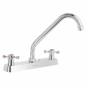 F-318E.jpg 45612 - Mezcladora 8" fregadero cromo, cuello largo, cruceta, BASIC