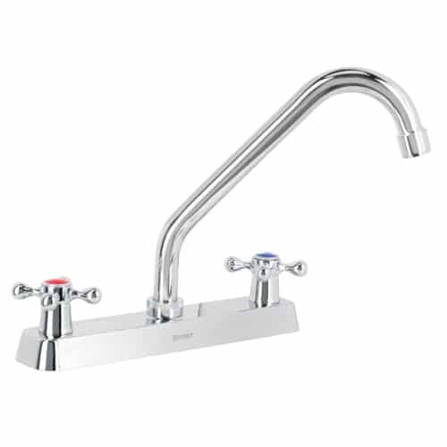 45612 - Mezcladora 8" fregadero cromo, cuello largo, cruceta, BASIC