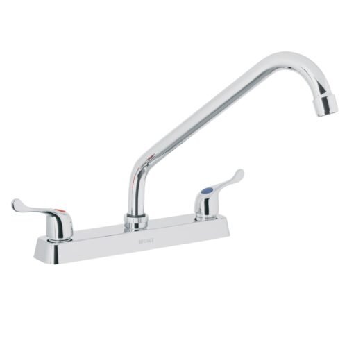 49287 - Mezcladora 8" fregadero cromo, cuello largo, palanca, BASIC