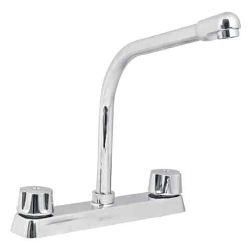49190 - Mezcladora 8" fregadero cromo, cuello cobra,hexagonal, BASIC