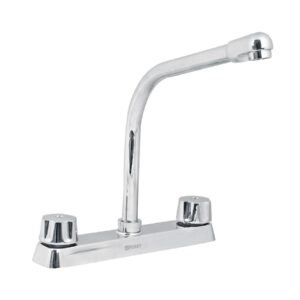 45614 - Mezcladora 8" fregadero cromo, cuello cobra,compresión,BASIC