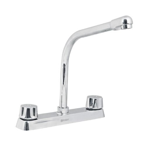 45614 - Mezcladora 8" fregadero cromo, cuello cobra,compresión,BASIC