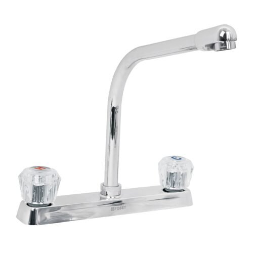 49192 - Mezcladora 8" fregadero cromo, cuello cobra, acrílico, BASIC