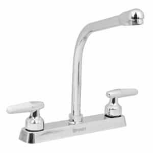 49180 - Mezcladora 8" fregadero cromo, cuello cobra, cono, BASIC