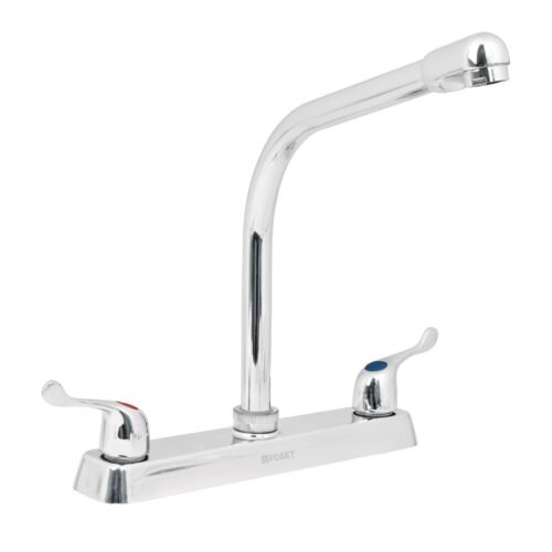 49191 - Mezcladora 8" fregadero cromo, cuello cobra, palanca, BASIC
