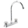 45617 - Mezcladora 8" fregadero cromo, cuello curvo, acrílico, BASIC