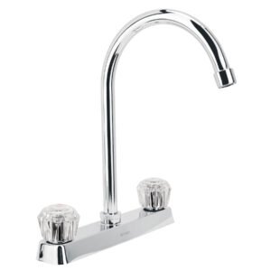 45617 - Mezcladora 8" fregadero cromo, cuello curvo, acrílico, BASIC