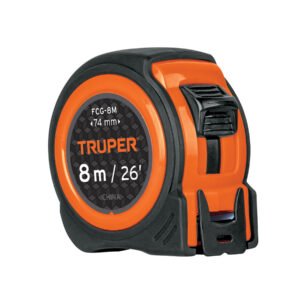 12774 - Flexómetro compacto contra impactos 8 m cinta 25 mm, TRUPER