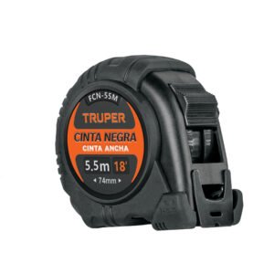 11745 - Flexómetro contra impactos 5.5 m, Cinta Negra 25 mm, Truper