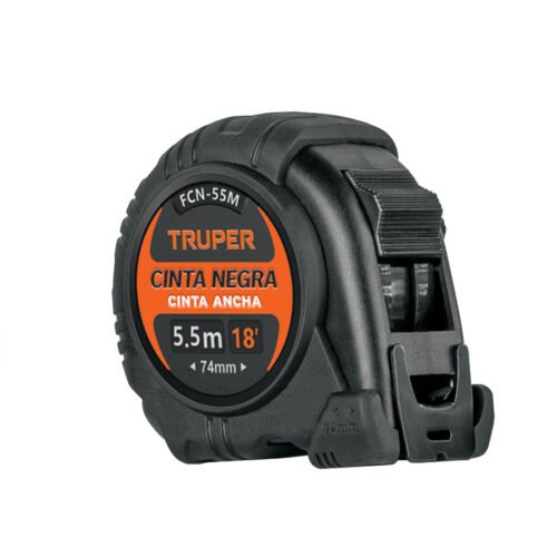 11745 - Flexómetro contra impactos 5.5 m, Cinta Negra 25 mm, Truper