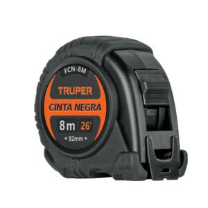 11747 - Flexómetro contra impactos 8 m, Cinta Negra 25 mm, Truper
