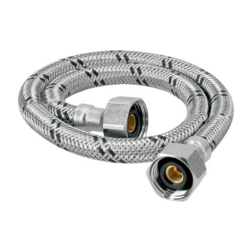 49182 - Manguera lavabo/fregadero, acero inox, 1/2" x 1/2", 55 cm