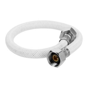 45312 - Manguera lavabo/fregadero, vinilo blanco, 1/2" x 1/2", 40 cm
