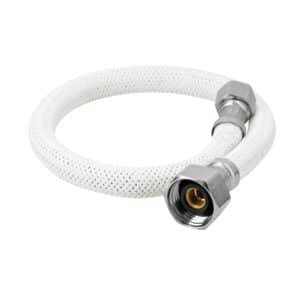 45491 - Manguera lavabo/fregadero, vinilo blanco, 1/2" x 3/8",40 cm