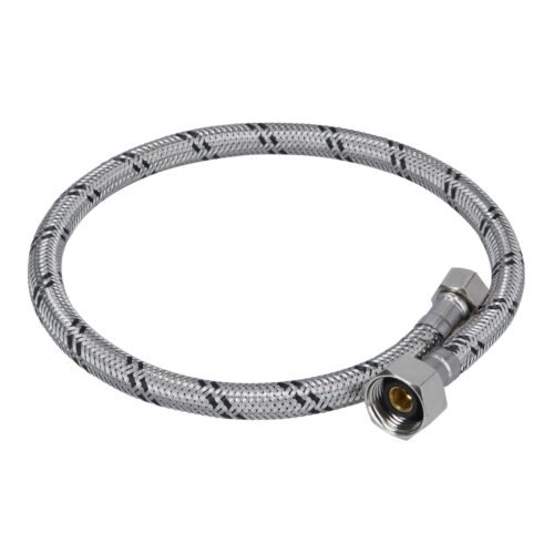 FLA-55XL.jpg 45490 - Manguera lavabo/fregadero, acero inox, 1/2" x 3/8", 55 cm