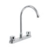 48193 - Mezcladora 8" fregadero, ABS, cuello curvo, hexagonal, BASIC