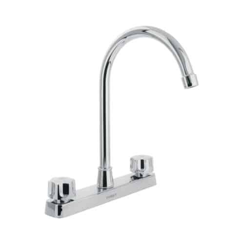 48193 - Mezcladora 8" fregadero, ABS, cuello curvo, hexagonal, BASIC