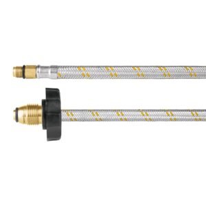 49136 - Manguera pigtail, acero inox, 7/16" x 7/8", 55 cm, FOSET