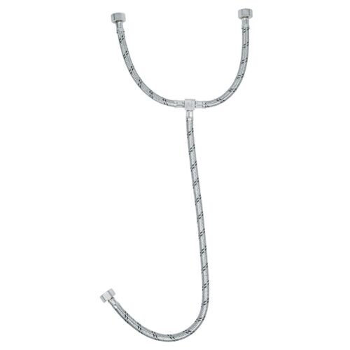 49124 - Manguera "T" lavabo/fregadero, acero inox, 1/2" x 1/2" x 1/2", 55cm