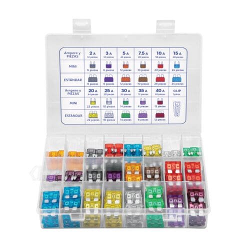 48302 - Juego de fusibles automotrices estándar y mini, 300 pz