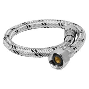 FWC-40XL.jpg 45502 - Manguera p/WC, acero inox, 3/8"x7/8", 40cm, latón/latón