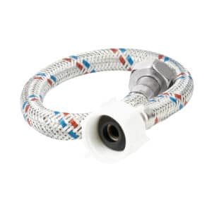 49592 - Manguera p/WC, aluminio, 1/2"x7/8", 35cm, plást/metal, Basic