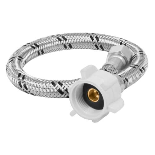 49510 - Manguera p/WC, acero inox, 1/2"x7/8", 35 cm, plástico/latón