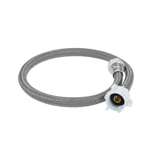 49524 - Manguera p/WC, vinilo gris, 1/2"x7/8", 60cm, plástico/latón