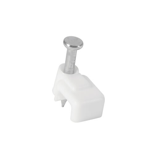 48277 - Bolsa con 20 grapas blancas de 3 x 6 mm para cable plano