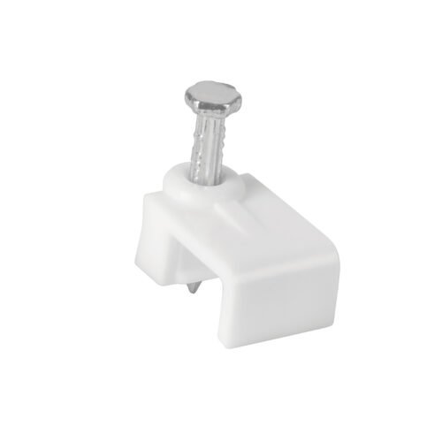 48278 - Bolsa con 20 grapas blancas de 5 x 8.5 mm para cable plano
