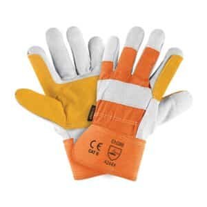 14246 - Guantes de carnaza y loneta, con refuerzo, unitalla, TRUPER
