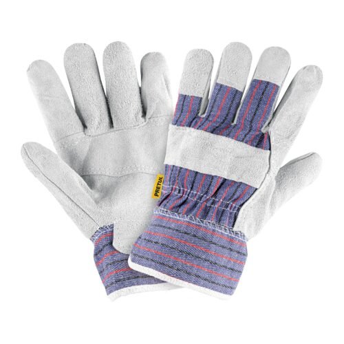 29976 - Guantes de carnaza y loneta, unitalla, PRETUL